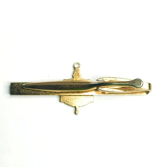 Vintage Hickok USA Gold-Tone 50 Anniversary/Graduation Tie Bar Clip - Picture 4 of 4